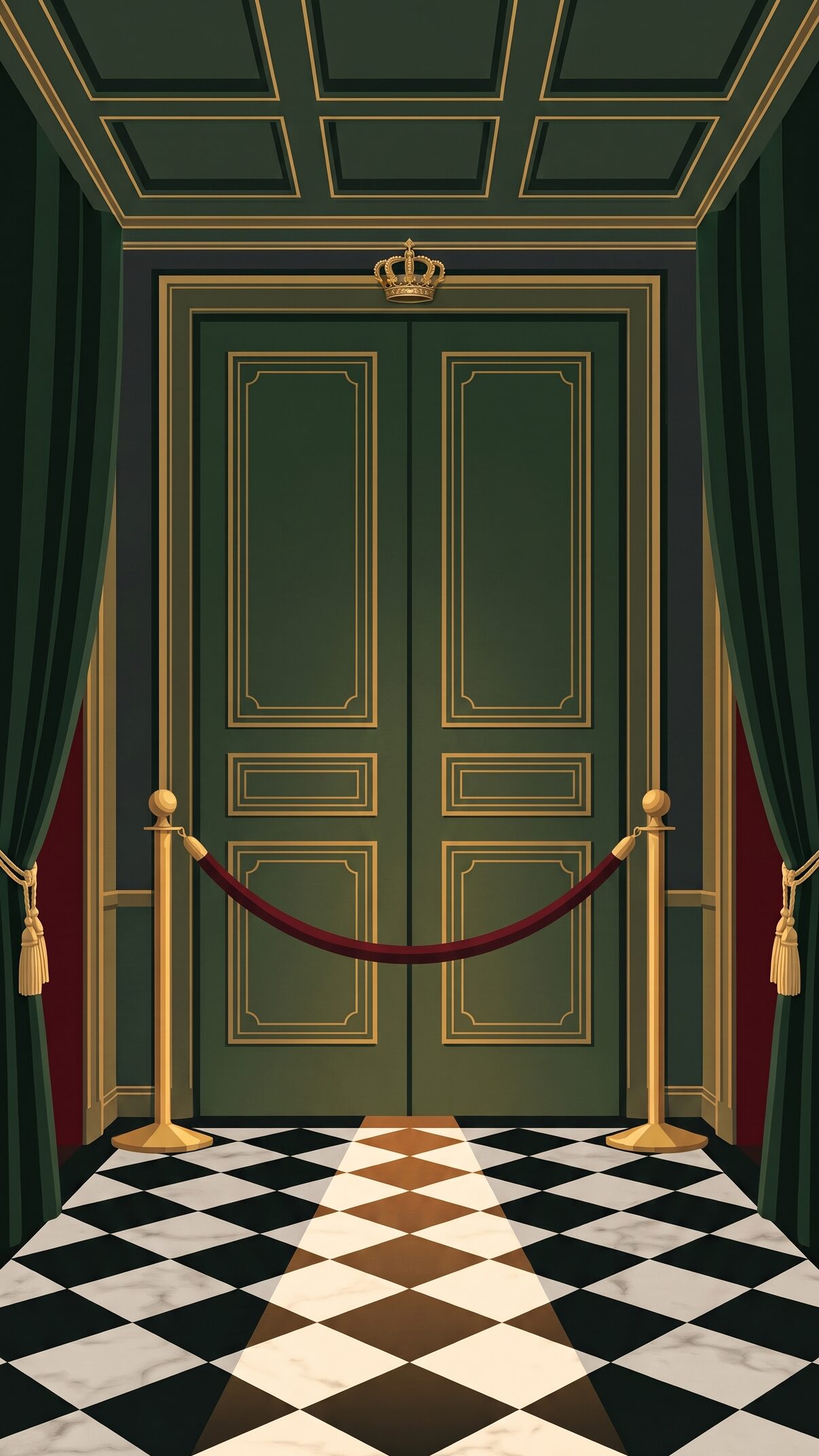 The age gate artwork at the palace doors